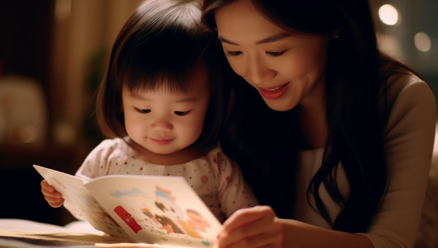 mother reading daugther a fairy tale